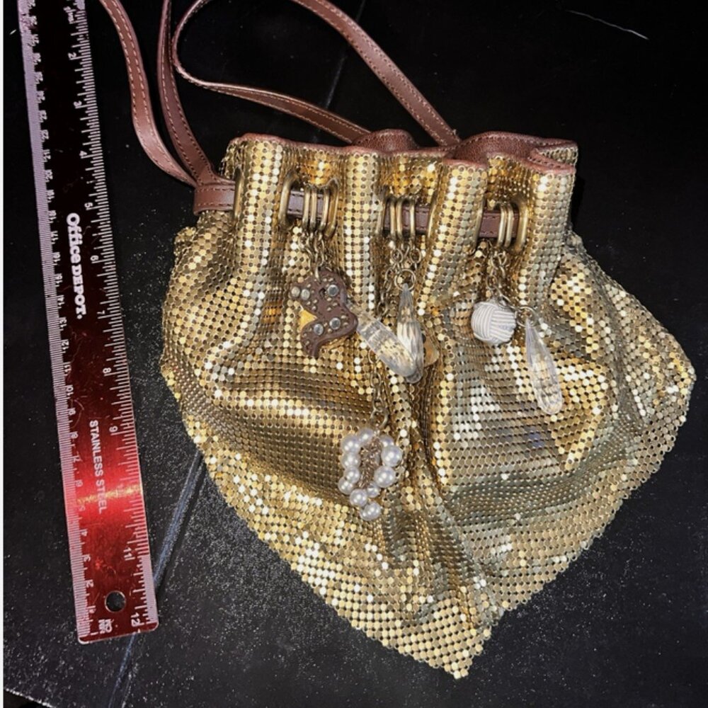 Cole Haan Gold Mesh Hanging Charms G Series Limited Edition Retail $500